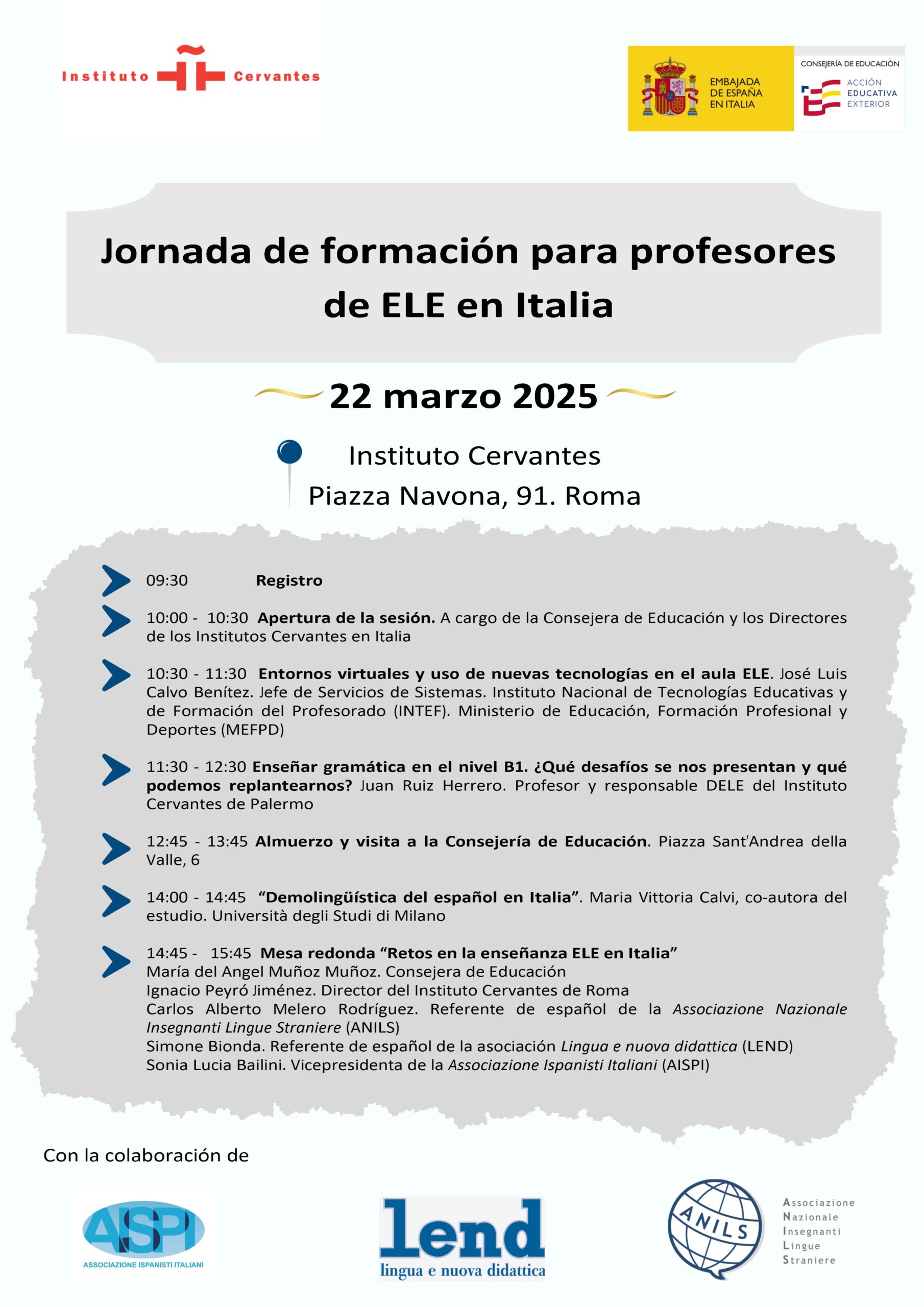 Jornada de formación para profesores de ELE en Italia – 22 marzo 2025 ...
